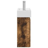Bathroom Vanity Unit with Tap Smoked Oak 45.5 x 22.5 x 84 cm 889506