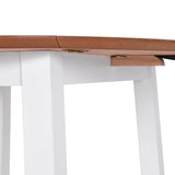 Drop-leaf Dining Table Round MDF White 245370