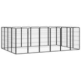 20-Panel Dog Playpen Black 50x100 cm Powder-coated Steel 3115961
