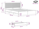 Bed Frame with Storage and Headboard Artisan Oak 140 x 190 cm 3445819