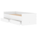 ZNTS Bed Frame with Drawers without Mattress White 90x200 cm 3207343