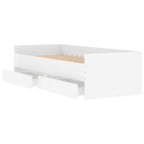 ZNTS Bed Frame with Drawers without Mattress White 90x200 cm 3207343