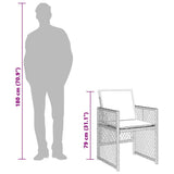 17 Piece Garden Dining Set with Cushions Black Poly Rattan 3210882