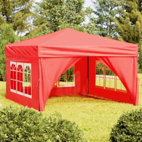 ZNTS Folding Party Tent with Sidewalls Red 3x3 m 93527