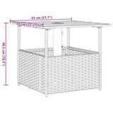 Garden Table with Parasol Hole Black 55x55x46.5 cm Poly Rattan 364117