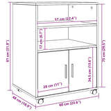 Rolling Cabinet Artisian Oak 60x48x81 cm Engineered Wood 853172
