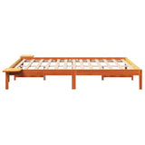 Bed Frame Wax Brown 140 x 200 cm Solid Pine Wood 873189