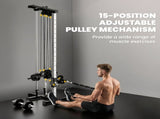 SPORTNOW Wall Mount Cable Machine, 15 Positions Adjustable Cable Crossover Machine Dual Pulley T3398P549112