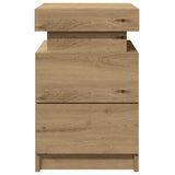 Bedside Cabinets with LED 2 pcs Artisian Oak 35x39x55 cm Engineered Wood 857657