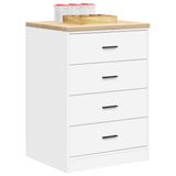 Garage Storage Cabinet White 60x51x85 cm Solid Wood Pine 860598