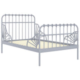 Extendable Bed Frame without Mattress Grey Metal 80x130/200 cm 324742