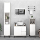 ZNTS 3 Piece Bathroom Cabinet Set White Engineered Wood 3185543