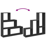 Room Divider Bookcase 3-Tier Black 123x29x123 cm Engineered Wood 857986