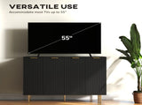 Sideboard Buffet Cabinet, Modern Kitchen Storage Cabinet with Adjustable Shelves and Metal Legs, T3398P554317