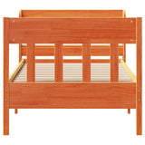 Bed Frame without Mattress Wax Brown 100x200 cm Solid Wood Pine 3307013