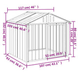 Dog House with Roof Black 117x103x102 cm Galvanised Steel 172346