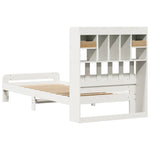 ZNTS Bookcase Bed without Mattress White 100x200 cm Solid Wood Pine 3308889
