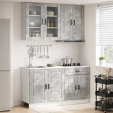 Kitchen Unit PORTO 4 pcs Concrete Grey Engineered Wood 3438338