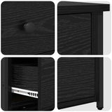 Bedside Cabinet with Drawer 2 pcs Black Oak 40 x 36 x 60 cm 871262