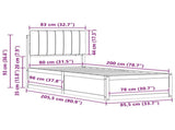 Bed Frame with Upholstered Headboard Taupe 80 x 200 cm 877802