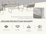 4 Pieces Rattan Garden Furniture Set - Grey T3398P325256