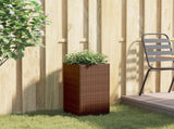 Garden Planter Brown 30x30x60 cm Poly Rattan 366411