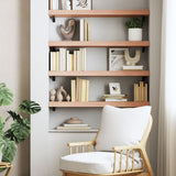 Wall Shelf Light Brown 80x30x cm Treated Solid Wood Oak 363664