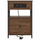 Bedside Cabinet Brown Oak 40 x 31 x 60 cm Engineered Wood 859498