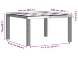 Garden Dining Table Brown 100 x 100 x 73 cm Poly Rattan 871681