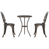 Garden Bistro Set 3 pcs Bronze Aluminium 42002386