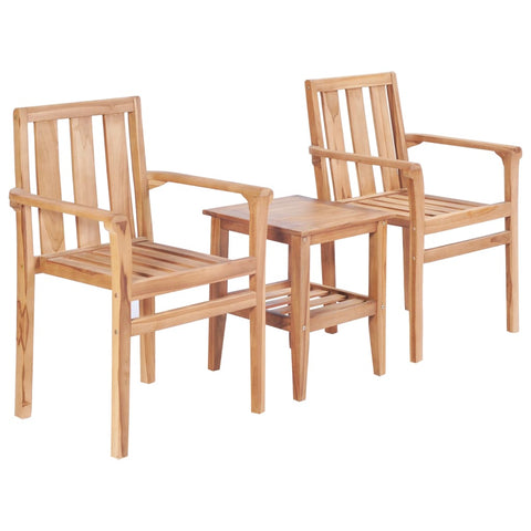 3 Piece Bistro Set Solid Teak 44736