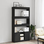Highboard Black 92x33x180 cm Engineered Wood 3309619