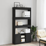 Highboard Black 92x33x180 cm Engineered Wood 3309619