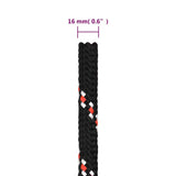 Boat Rope Black 16 mm 100 m Polypropylene 152362