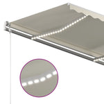 ZNTS Manual Retractable Awning with LED 4.5x3 m Cream 3069962