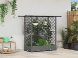 Raised Bed with Trellis and Roof Light Grey 124 x 40 x 121 cm 42032593