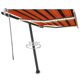 Manual Retractable Awning with LED 300x250 cm Orange and Brown 3069705