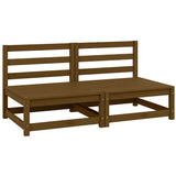 Garden Middle Sofas 2 pcs Honey Brown Solid Wood Pine 805683