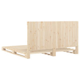 Bed Frame without Mattress with Headboard 200x200 cm Solid Wood 3281555