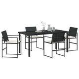 Garden Dining Set 5 pcs Black Powder-Coated Steel 3379331