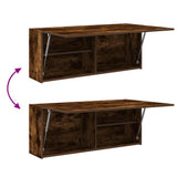 Bathroom Wall Cabinet Smoked Oak 100x25x40 cm Engineered Wood 860107