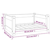 Dog Bed 65.5x50.5x28 cm Solid Pine Wood 821447