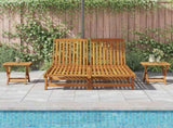 Sun Lounger Reclining Brown Solid Acacia Wood 3407698
