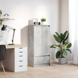 Cabinet with Drawer Concrete Grey 55.5x34x119.5 cm Engineered Wood 861646