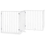 Dog Gate with Door Foldable 10 Panels White 800 cm Poplar Wood 3155567