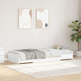 Bed Frame with Headboard White 75 x 190 cm Engineered Wood 3335253