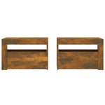 ZNTS Bedside Cabinets 2 pcs with LEDs Smoked Oak 60x35x40 cm 3144972