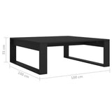 Coffee Table Black Engineered Wood Coffee Table Square Modern 808631