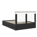 Bed Frame with Drawer Black 135 x 190 cm Engineer Wood 3411125