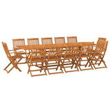 ZNTS 13 Piece Garden Dining Set 280x90x75 cm Solid Wood Acacia 3086991